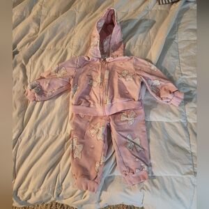 Monnalisa Pink Bow Print Tracksuit 9m